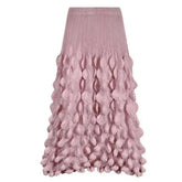 HEYFANCYSTYLE Designer Luxury Japanese Pleated Bubble Midi Skirt